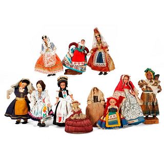 Collection of Small Souvenir Costume Dolls