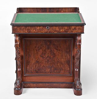 A good mid 19th century English walnut Davenport desk