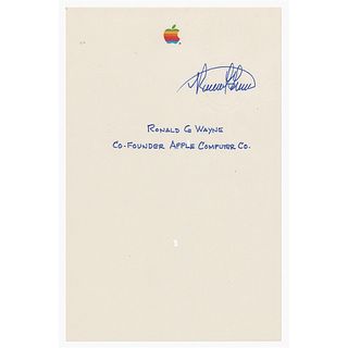Apple: Ronald Wayne Signed Apple Stationery