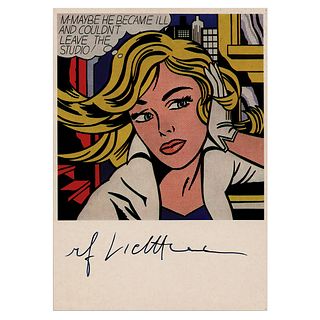 Roy Lichtenstein Signed Postcard