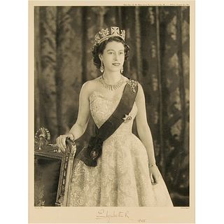 Queen Elizabeth II Signed Photogravure Portrait