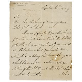 Duke of Wellington Autograph Letter Signed