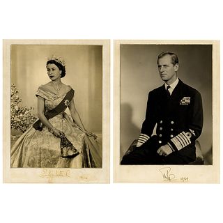 Queen Elizabeth II and Prince Philip Signed Photographs