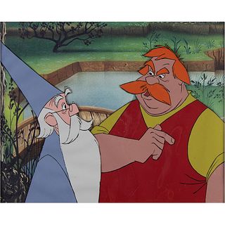 Merlin and Sir Ector production cels from The Sword in the Stone