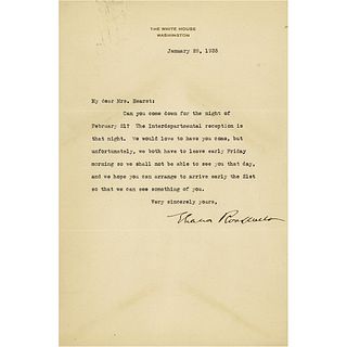 Eleanor Roosevelt Typed Letter Signed as First Lady to the Wife of William Randolph Hearst