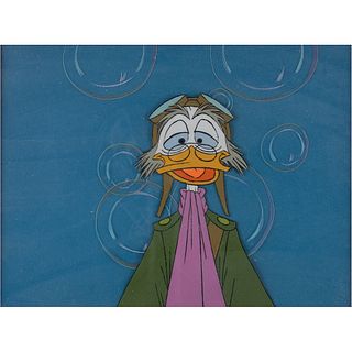 Ludwig von Drake and bubbles production cels from a Disney cartoon