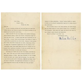Helen Keller Typed Letter Signed