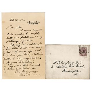 John Tenniel Autograph Letter Signed