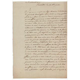 Philippe Henri, Marquis de Segur Manuscript Letter