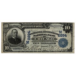 Series 1902 Blue Stamp 10-Dollar Bill (William McKinley)