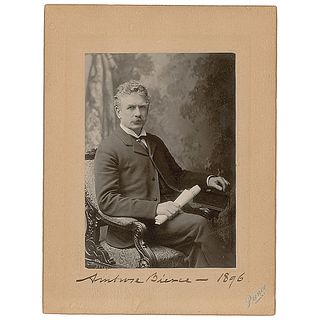 Ambrose Bierce Signed Photograph with Handwritten Note