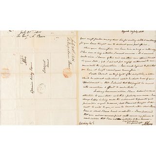 Aaron Burr Autograph Letter Signed with Franked Address Panel