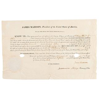 James Madison and James Monroe Document Signed as President and as Acting Secretary of State