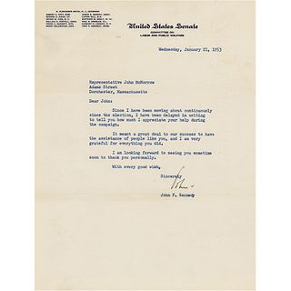 John F. Kennedy Typed Letter Signed