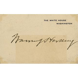 Warren G. Harding Signed White House Card as President