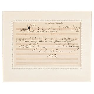 Hector Berlioz Autograph Musical Quotation Signed