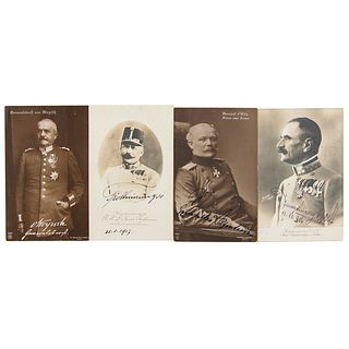World War I: Central Powers Generals (4) Signed Postcards
