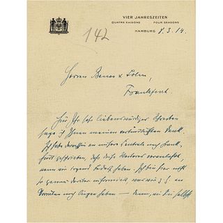 Hugo Eckener Autograph Letter Signed