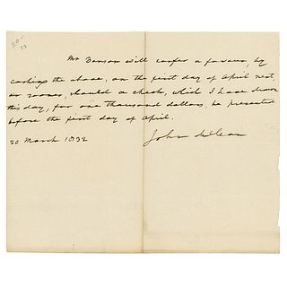 John McLean Autograph Letter Signed
