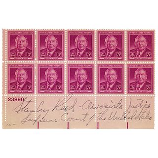 Stanley Reed Signed Stamp Block