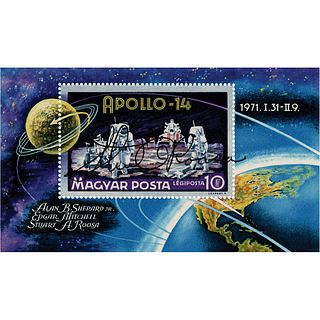 Stuart A. Roosa Signed Postage Stamp