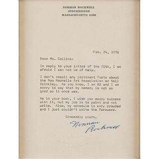 Norman Rockwell Typed Letter Signed