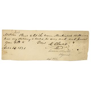 Denison Olmsted Autograph Document Signed