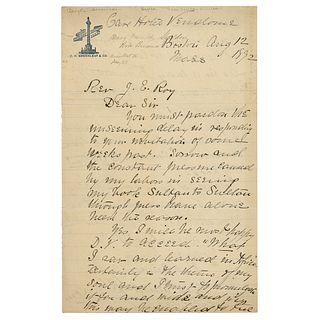 May French Sheldon Autograph Letter Signed