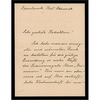 Marie von Ebner-Eschenbach Autograph Letter Signed