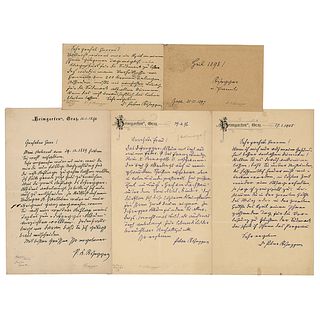 Peter Rosegger (5) Autograph Letters Signed