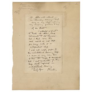 John Ruskin Autograph Letter Signed
