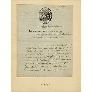 Lazare Carnot Document Signed