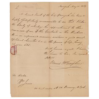 Daniel D. Tompkins Autograph Letter Signed