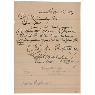 George W. Melville Autograph Letter Signed