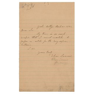 Elias Loomis Autograph Letter Signed