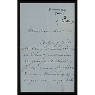 Eugenie de Montijo Autograph Letter Signed