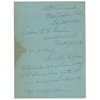 Nelson A. Miles Autograph Letter Signed