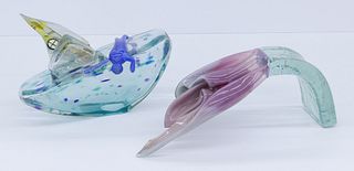2pc Osamu Noda & Ursula Huth Pilchuck Glass Sculptures