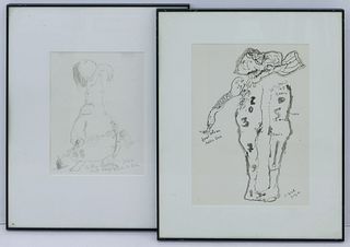 2pc Erwin Eisch ''Figure Drawings'' 1981