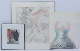 3pc Pilchuck School 1980's Etchings & Drawing