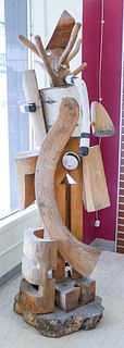 Harold Balazs ''Totem'' Large Wood Assemblage