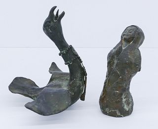 2pc Richard Kirsten ''Buddhist'' Bronze
