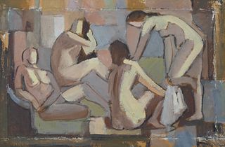 Viola Patterson ''Figures in Cubist Space'' 1929-30 Oil