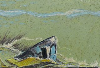 Nicolai Kuvshinoff ''Boat House'' 1965 Oil