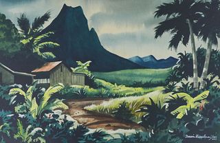 Darwin Musselman ''Windward Farm, Oahu'' Watercolor