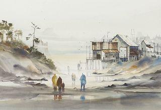 John Ebner ''Newport Beach'' Watercolor