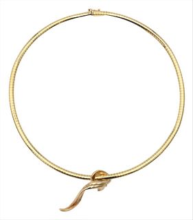 14 Karat Yellow Gold Necklace and Pendant, 28.8 grams.