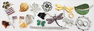 21 Piece Group of Kenneth Jay Lane Jewelry, to include brooch, pins, bracelets, rings, etc.