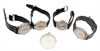 Large Group of Watches, to include Movado automatic vintage wristwatch, 32.6 millimeters; Winton Incabloc automatic vintage wristwatch, 30 millimeters