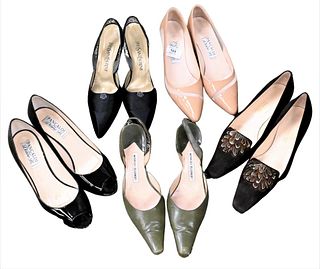 Five Pairs of Women's Shoes/Pumps, to include Yves Saint Laurent, Pancaldi, Diane B., Edvard Meier, Blatnik, sizes 40, 41, 9 1/2.